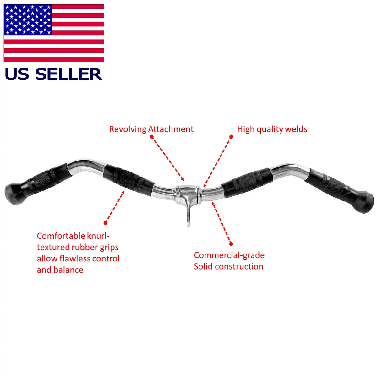 30 curl bar accessories workout men tricep pushdown handle triceps Fitness Maniac down pull cable attachments gym exercise attachment tricept home bar inches for machine