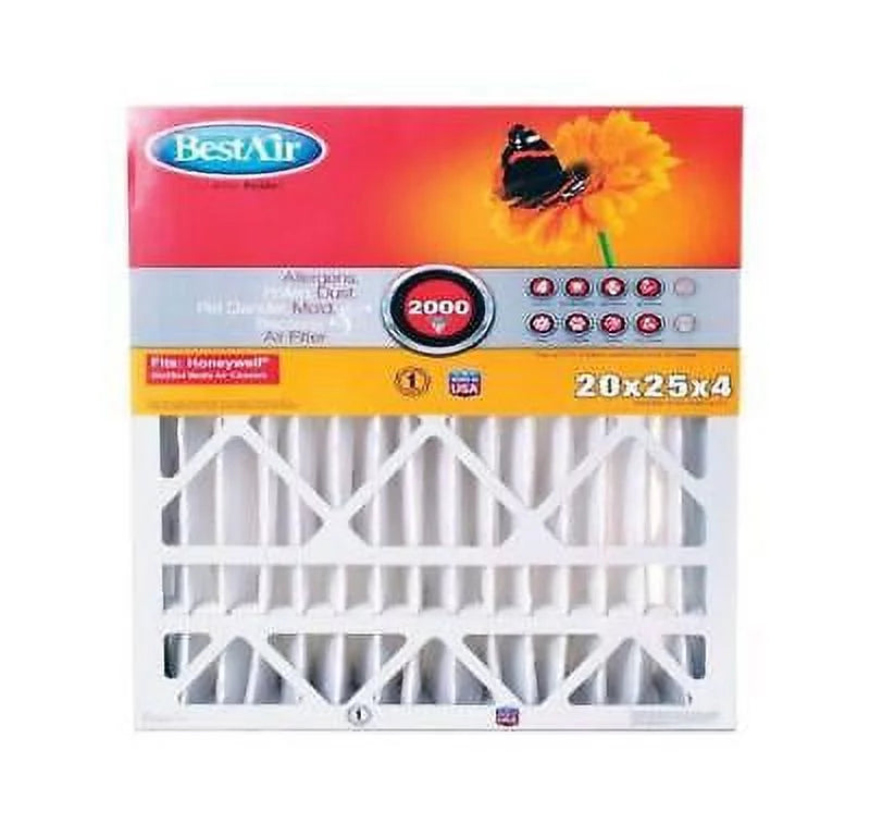 D in. x in. in. 20 25 BestAir 11 x Air of MERV W Pleated (Pack Filter H 4 3)
