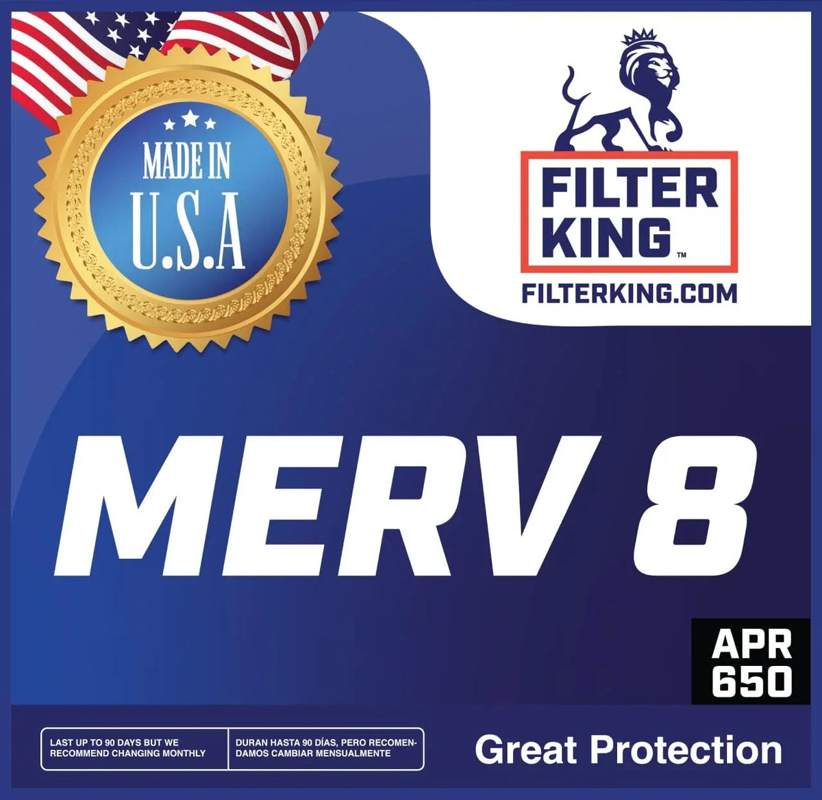 22 Filter Size: 4-PACK Filter A/C 8 USA HVAC Filters MERV King 31.5 x Pleated x | Air Actual .75" Furnace MADE IN | 22x31.5x1 | |