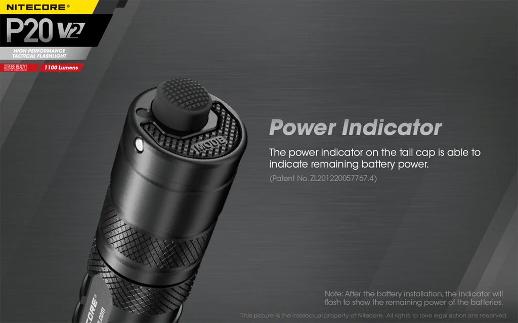P20 - Combo: Flashlight V2 XP-L2 Tactical Lumens LED Battery 1100 V6 w/NL1834R Cord Eco-Sensa +Free - Nitecore CREE USB