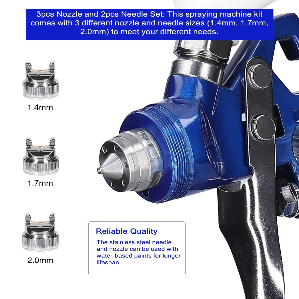 Stainless Kit, Airbrush Steel Sprayer, Device Auto HVLP Air Car Spraying Capacity Repairing Set, Large Tool Paint Pinnaco Paint