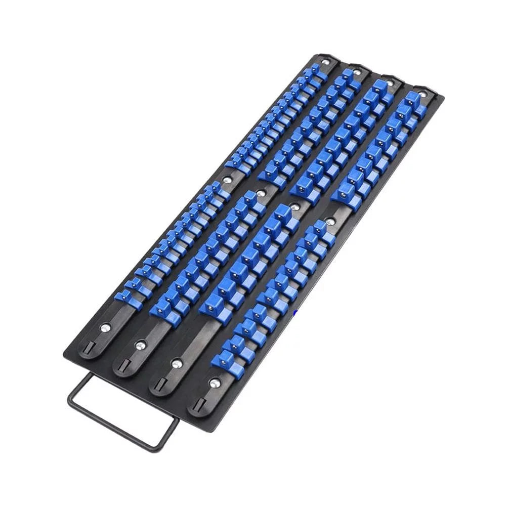 HEMOTON Holder Socket Sliding Rack Mountable Industrial Rail Organize Wrench Socket ABS Storage 80