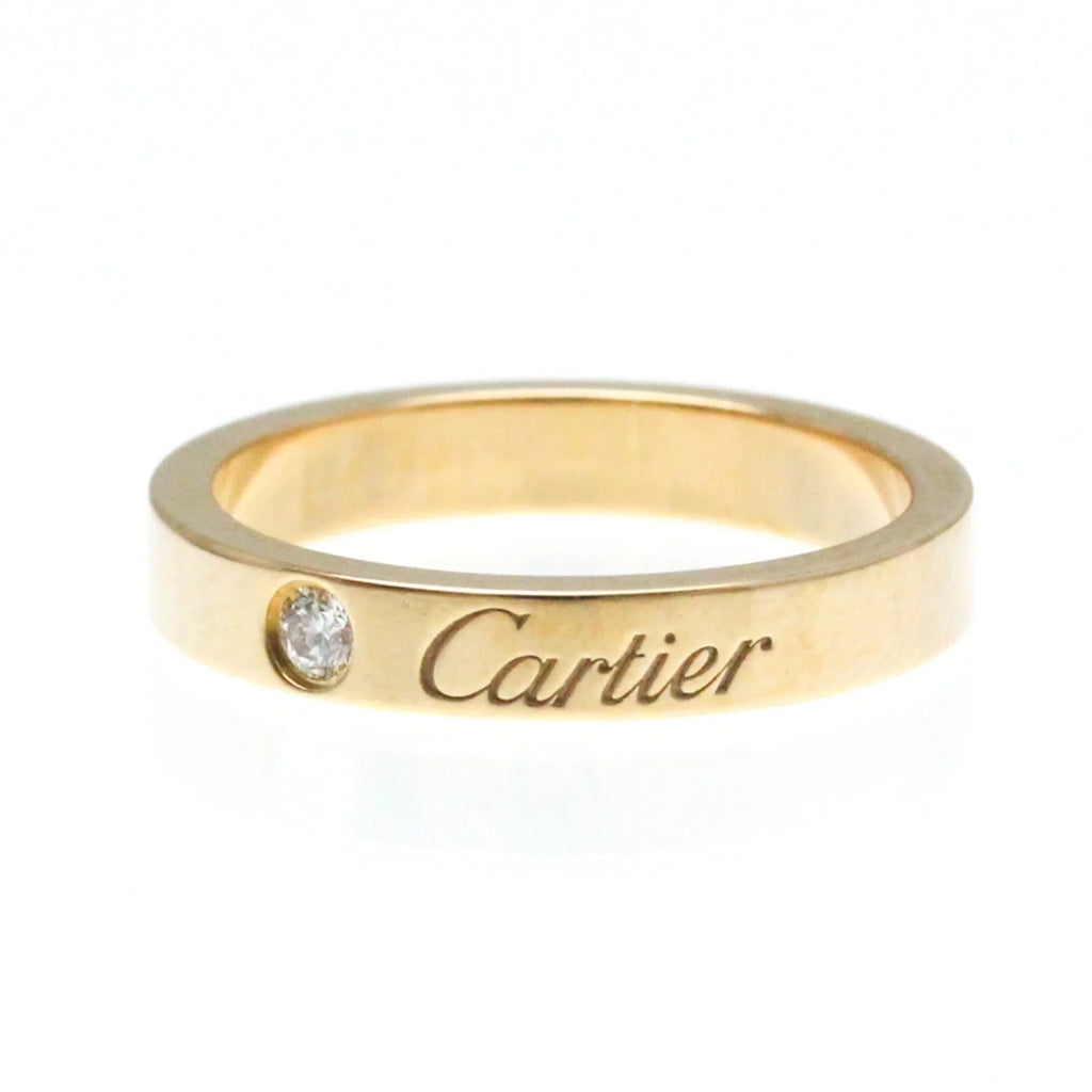 Pink Ring Gold Cartier Gold (18K) Ring Diamond Pink Band Engraved (Good) Fashion Pre-Owned