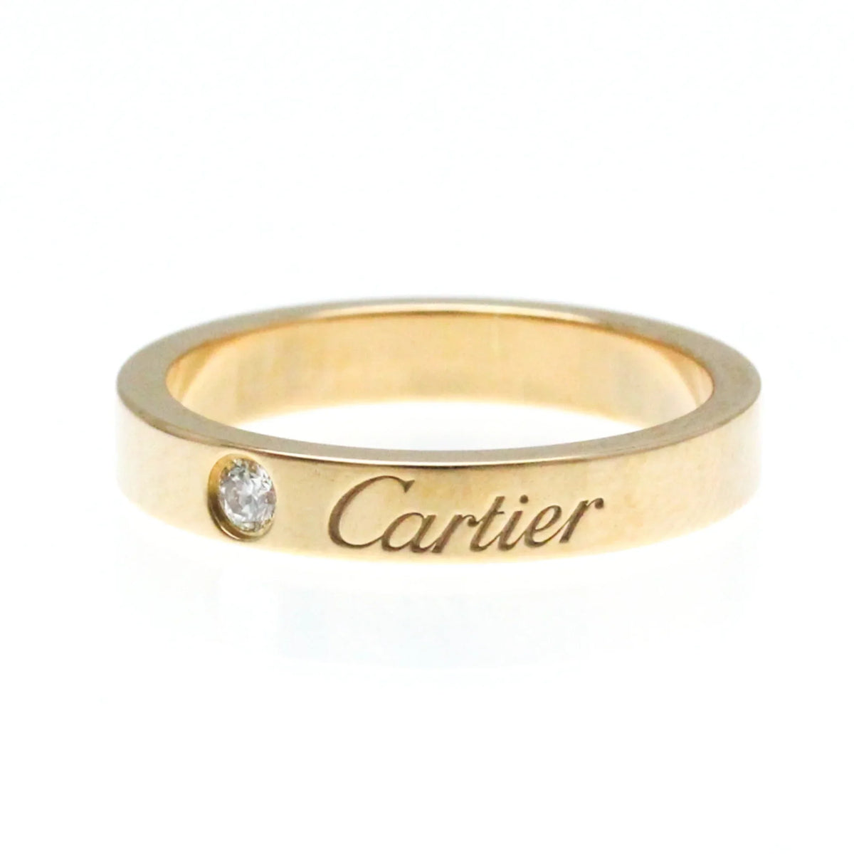 Pink Ring Gold Cartier Gold (18K) Ring Diamond Pink Band Engraved (Good) Fashion Pre-Owned