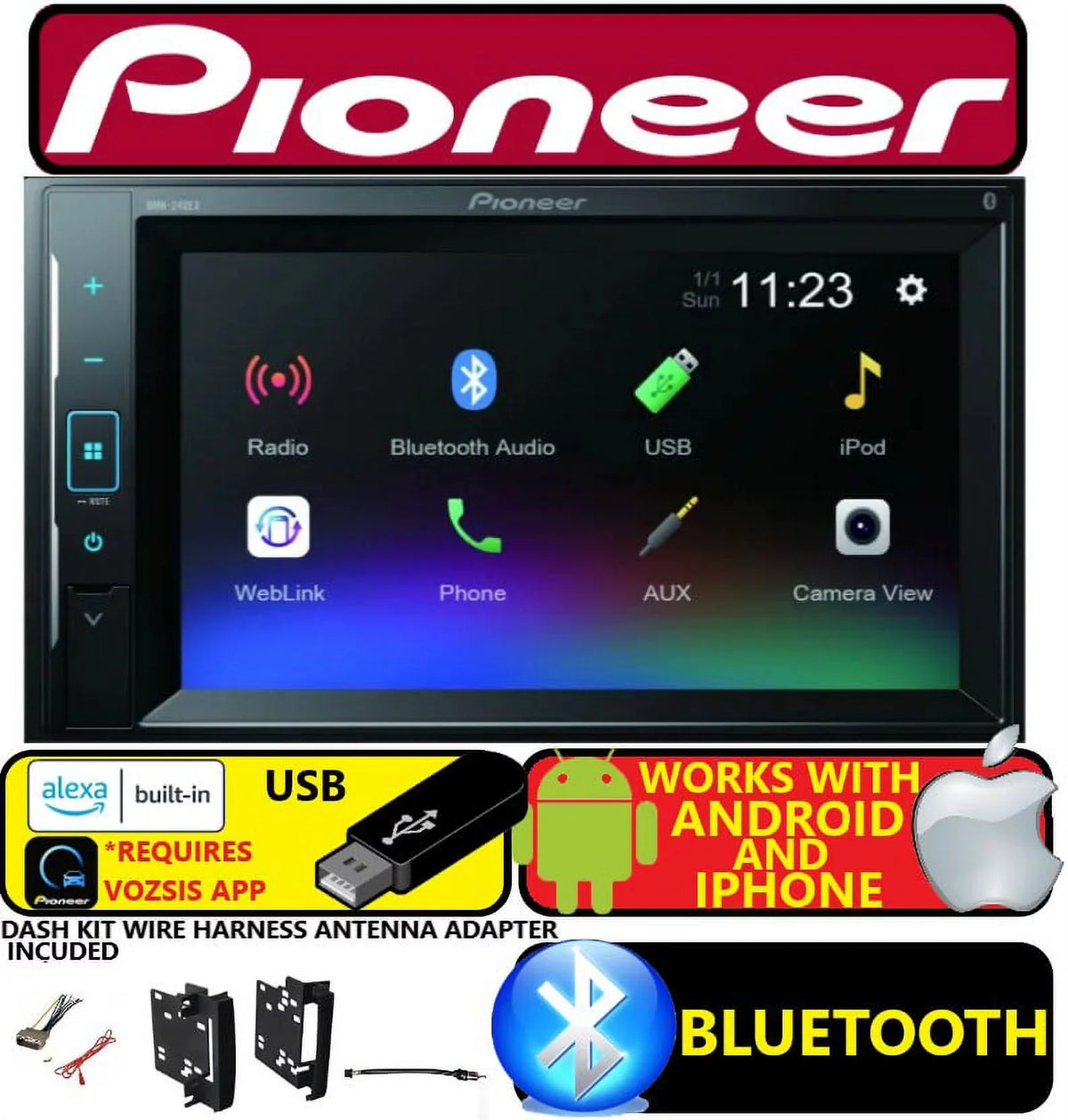 DVD PACKAGE CAR CHEVY CD STEREO PONTIAC SATURN 04-10 RADIO AUX USB BLUETOOTH