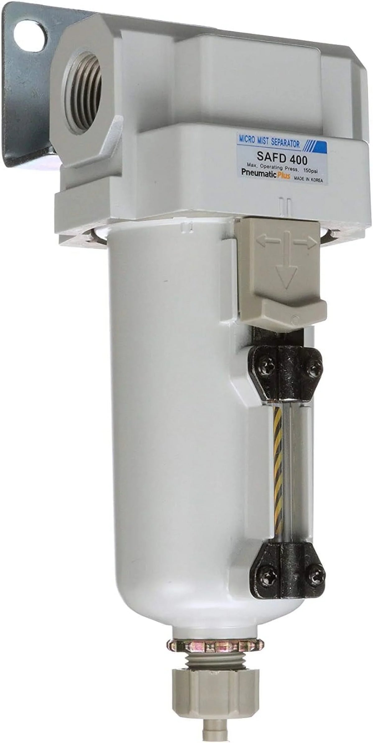 Manual - NPT Bowl, Compressed Filter, Coalescing Bracket 1/2" Metal Air Micron Drain, 0.01