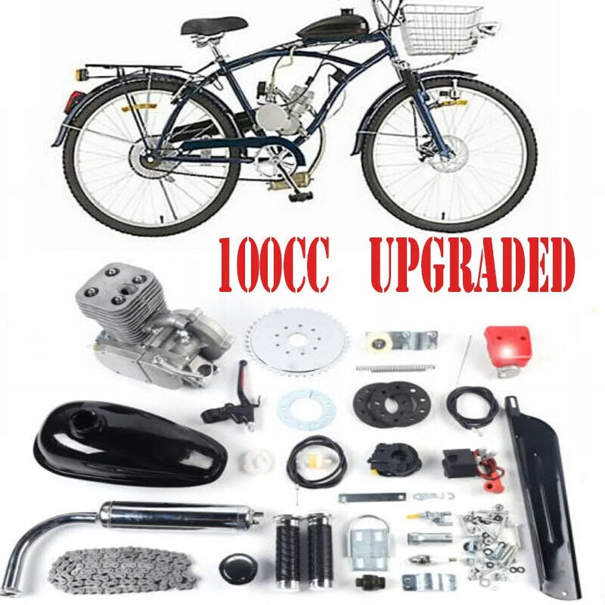 Bicycle for Motorized Bicycle 2 Miumaeov Kit Engine Engine /28" Full Bike Set 26" Most 100CC Petrol Gas Kit Stroke