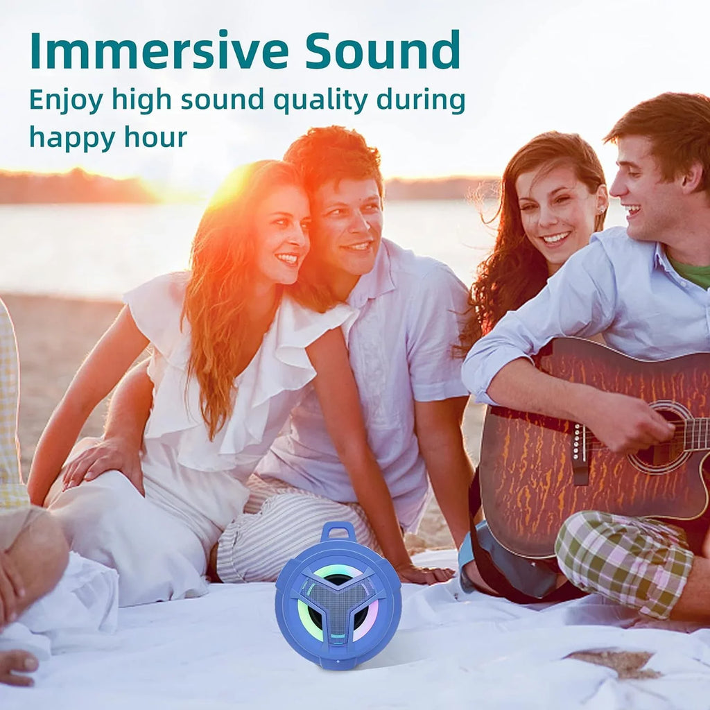 Light Boys IPX7 24H - Pool, Men, Portable Blue Wireless EBODA Speakers, for Hiking, Gifts Small Speaker, Shower Waterproof Playtime Beach, Floating with for Bluetooth Light Kayak Accessories,