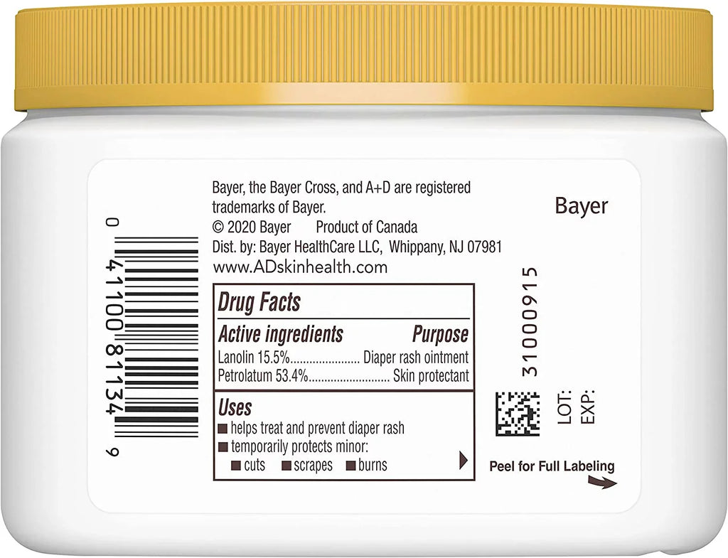 D And Of 1) A Lanolin Ounce Diaper (Pack Ointment, Petrolatum, 16 Original Skin May Protectant Vary) Cream With Rash (Packaging