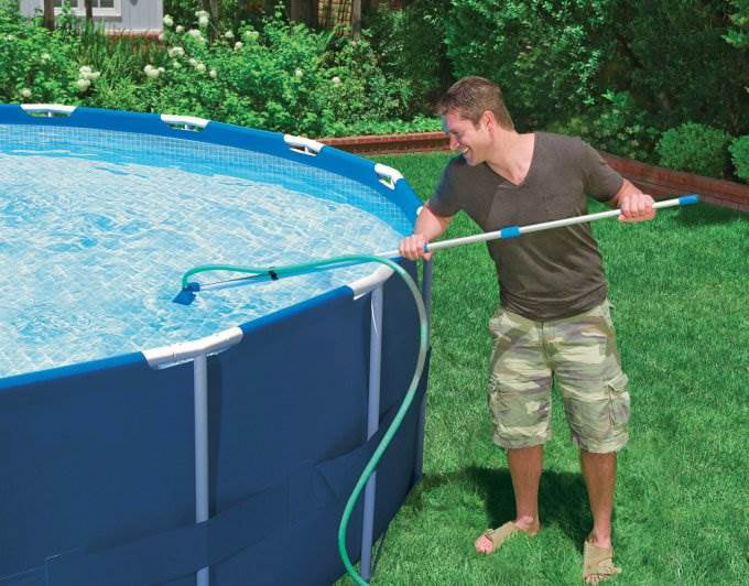 x 42" Intex Kit 15' Portable Inflatable and Pool Maintenance Swimming Set Easy