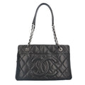 Shoulder Caviar Bag BRB10010000013230 Black Matelasse Pre-Owned A67294 (Good) Skin CHANEL Chain Cocomark Women's