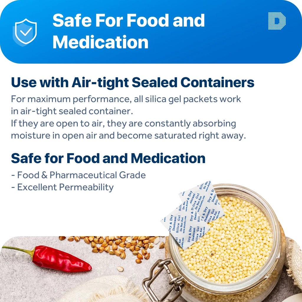 1 Gram - Dehumidifiers Compliant) Dry" Paper (FDA Desiccant "Dry Premium Gel Silica Rechargeable & Packs] Packets [1000