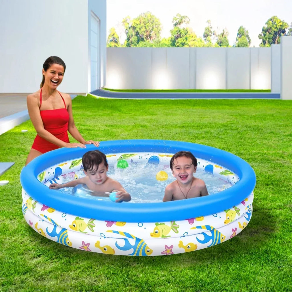 Pool Family Ball Inflatable For Swim Pool Kids 2 Pool Center 48x10In Foldable Swimming Blow Up