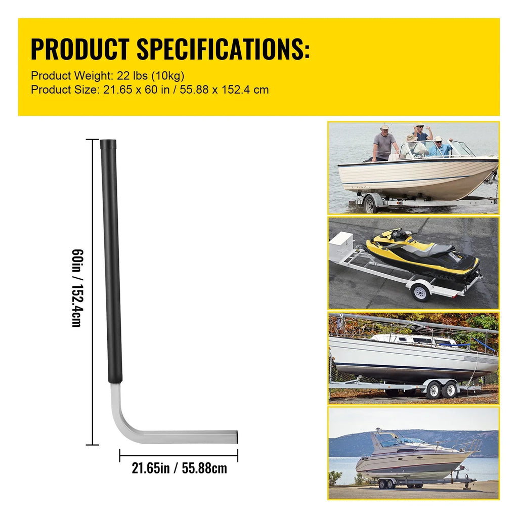 Mounting Galvanized Trailer 60", PVC Trailer for ons, Complete Pair Post Boat Trailer Boat, Steel BENTISM Fishing Covers, Accessories Boat Sailboat Tube with Guide-on, Guide Ski or Included, One