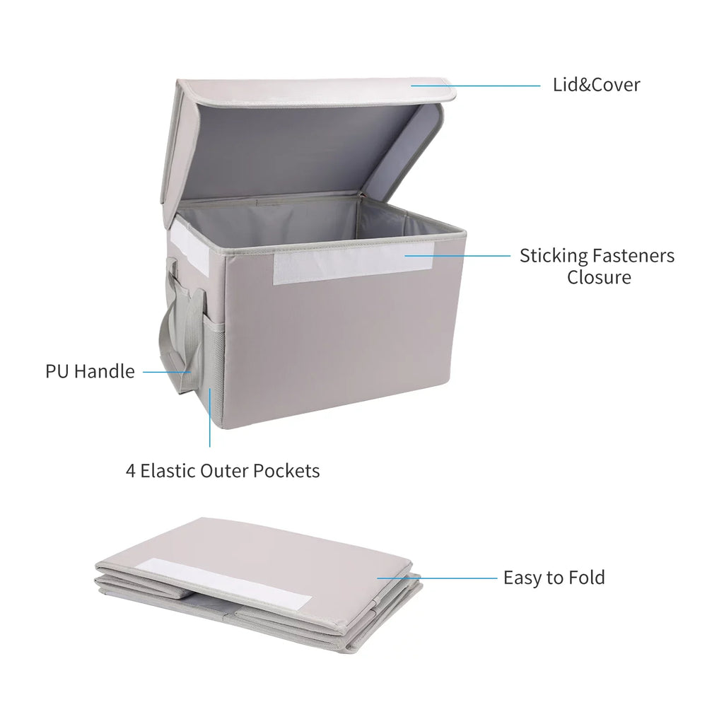 Fireproof Ideal and Car, Office Home Handles Irfora Waterproof Box, Lid Sturdy with Storage for