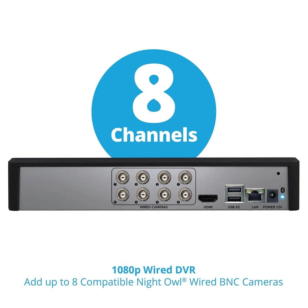 8 with 1080p Cameras 8 Bluetooth 1080p Channel BTD2 DVR Series x Audio BTD2818LSA Light Owl Night &