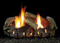 24" Stacked with MV Aged Glaze Slope Oak Burner, LP VF/V Logset