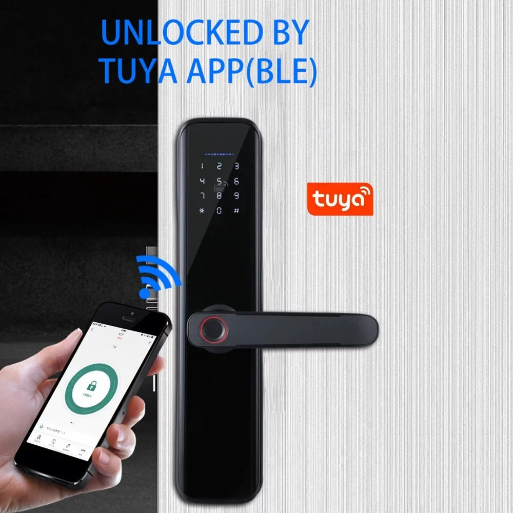 Lock Smart Lock Deadbolt Door Htovila Door Compatible Door Keypad APP Smart Lock Lock Lock Handle Fingerprint Door Fingerprint with Electronic with Lock