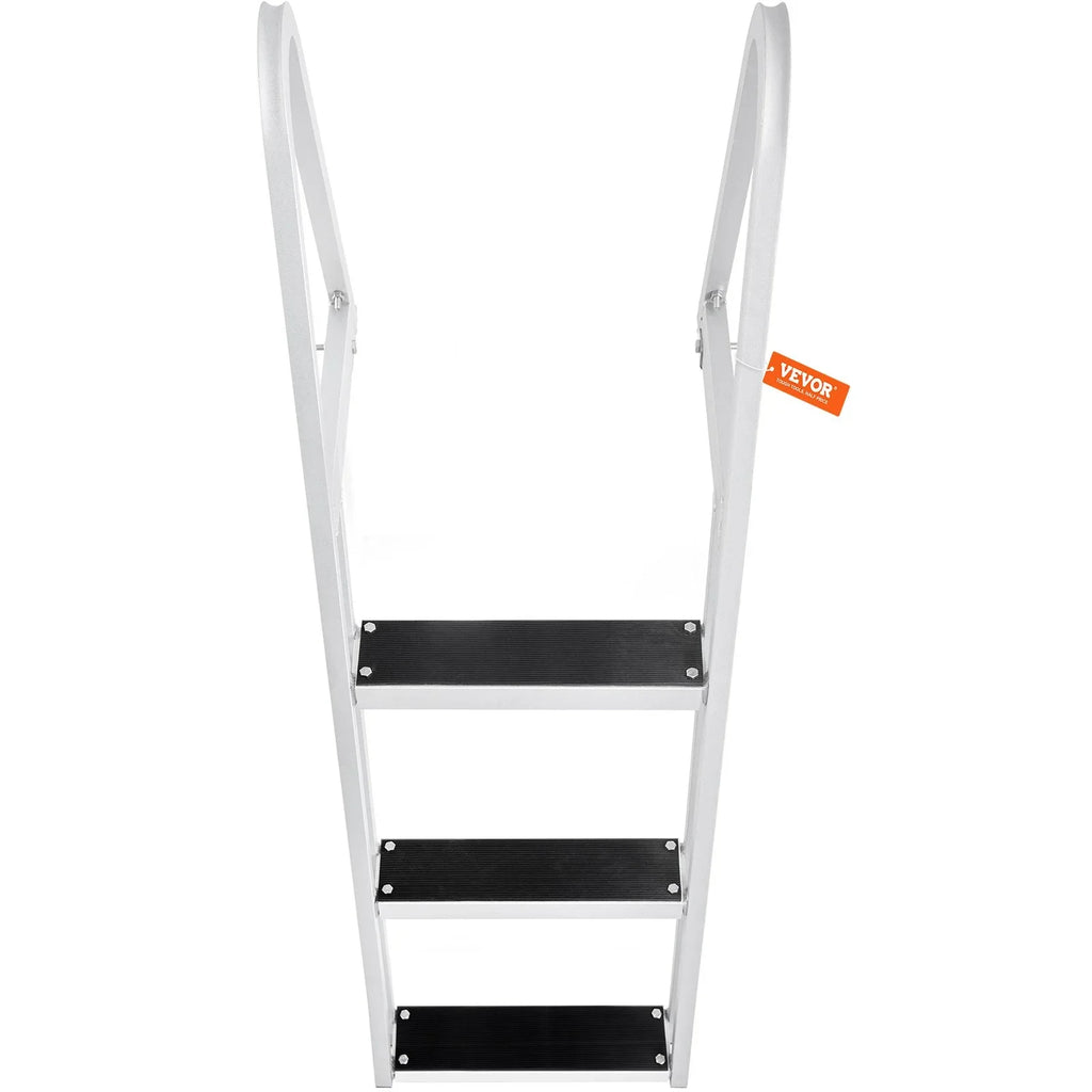 for Boats, - Removable with VEVOR Aluminum Dock 4'' Wide Alloy Pools 3-Step Nonslip Ladder Capacity, 350 Installation Access Lakes, Steps, Marine & Simple lbs