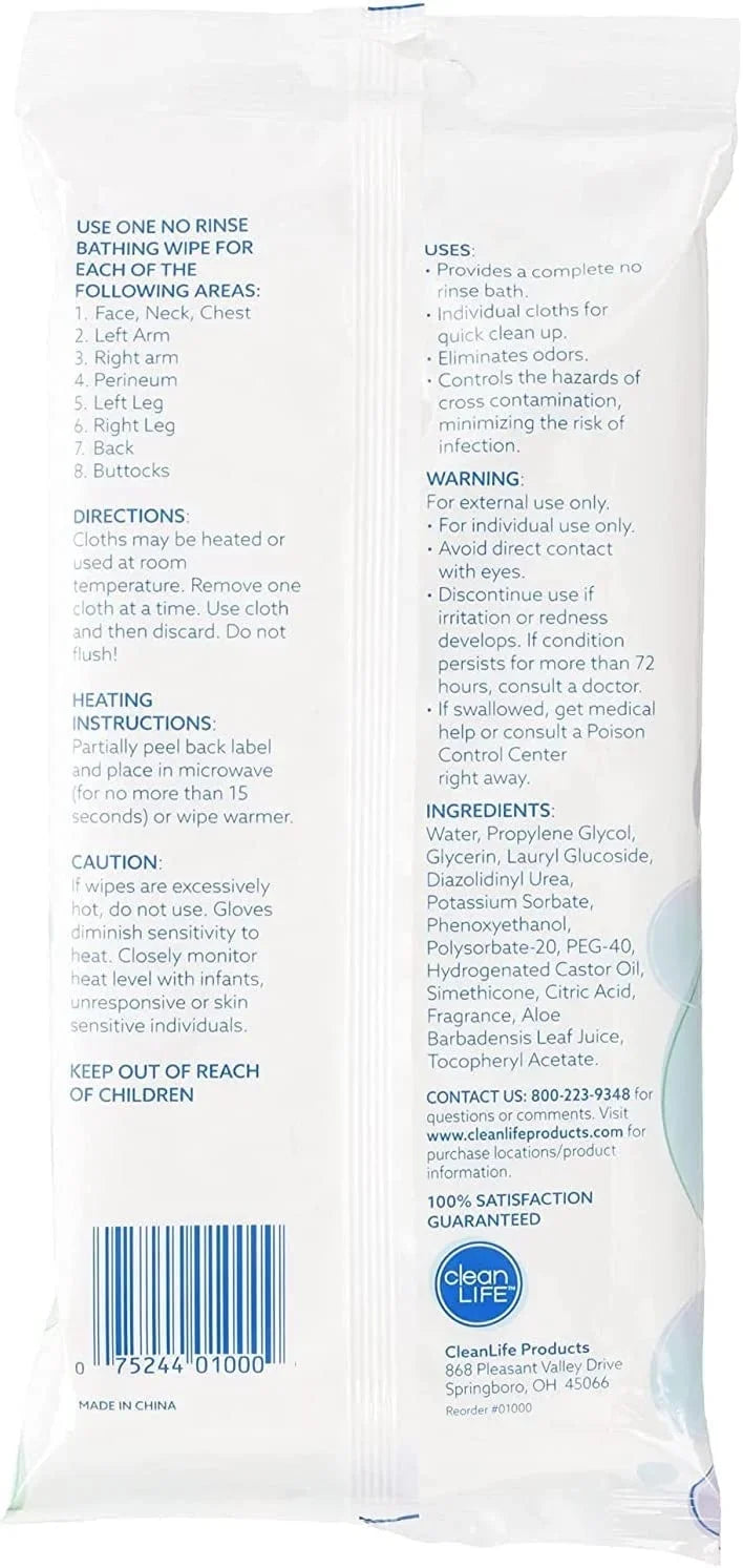 Maximum (5 Premoistened Latex-Free and and Cleanlife (8 - by Microwaveable, Hypoallergenic Enriched Products Vera Wipes and "Bathing for Pack), Wipes)" Cleansing Deodorizing Aloe