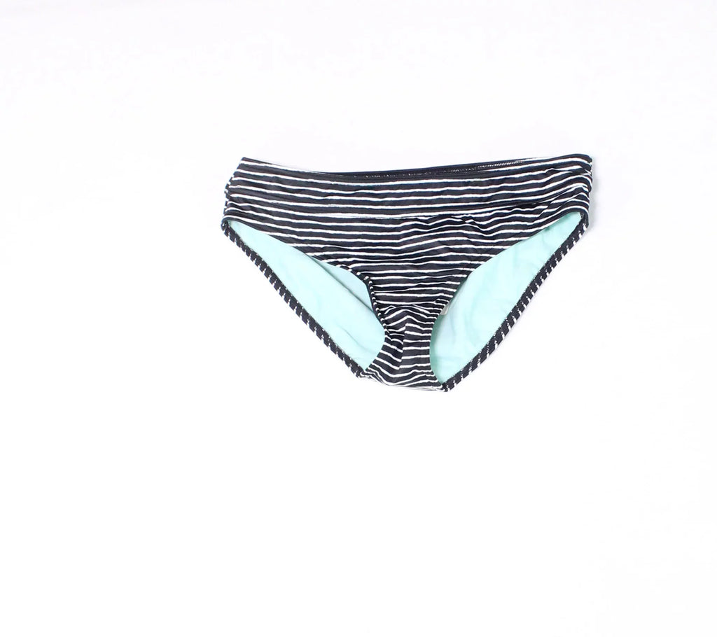 Size (S) Rise Mid prAna Black Small Hipster Stripe Bottom Ramba W3RAMB113 Bikini