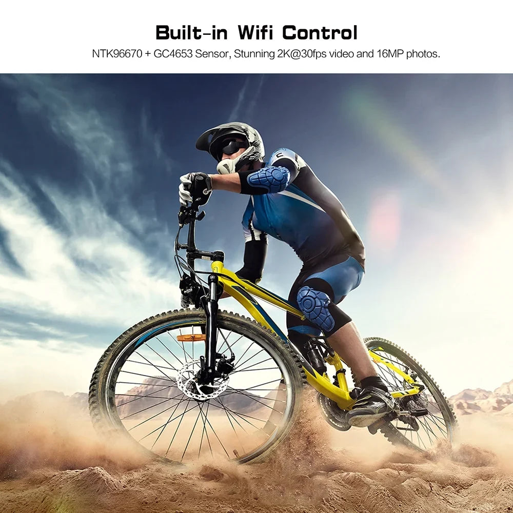 Sports Waterproof WiFi SOOCOO Cycling 4K Adventure Helmet mounted Head APP Action Camera, Camera
