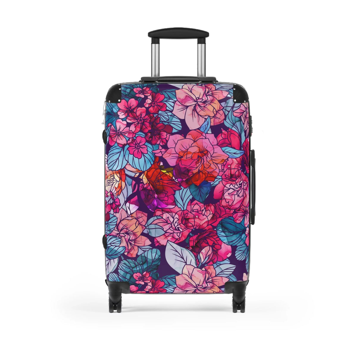 White Suitcase Navy, Pink, Bloomwave | Hardshell Red, | Floral |