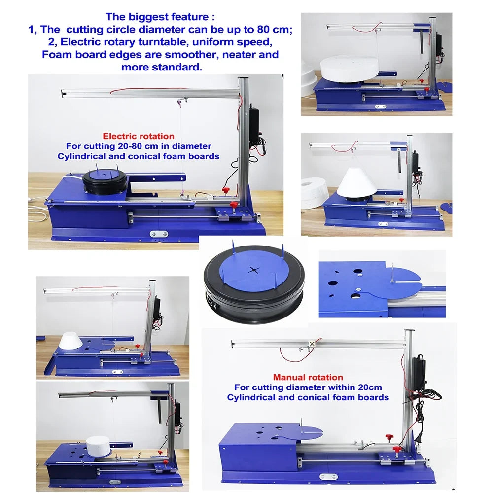 PreAsion Cutter Vertical Molti-functional Electric Machine Rotary Hotwire Cutting Hot 110-220V Tabletop
