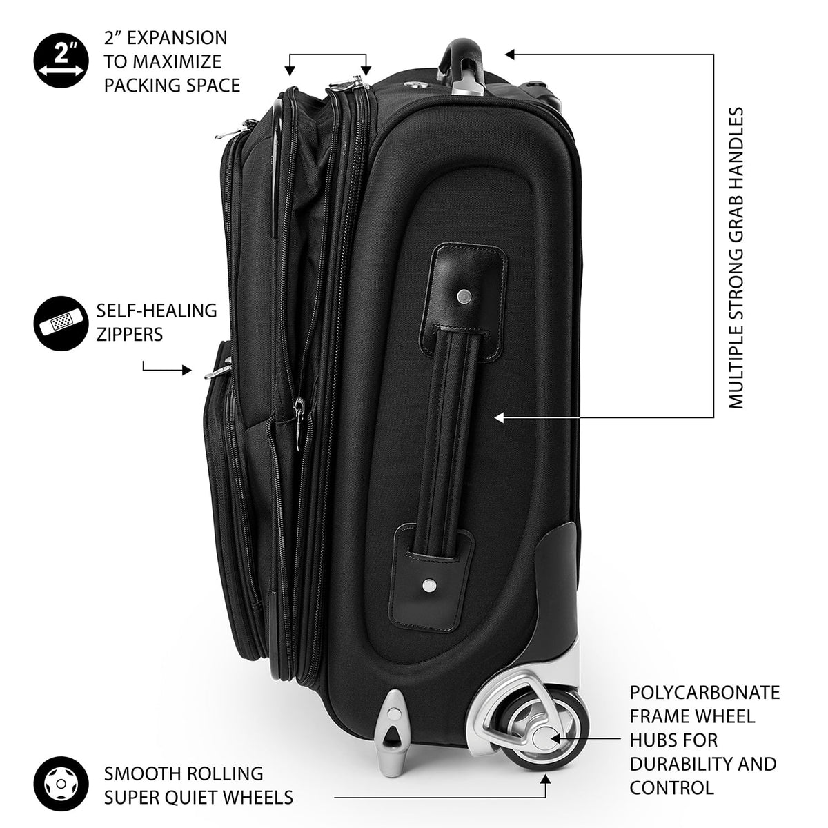 Suitcase Rolling Carry-On State 21" MOJO Softside Black Florida Seminoles