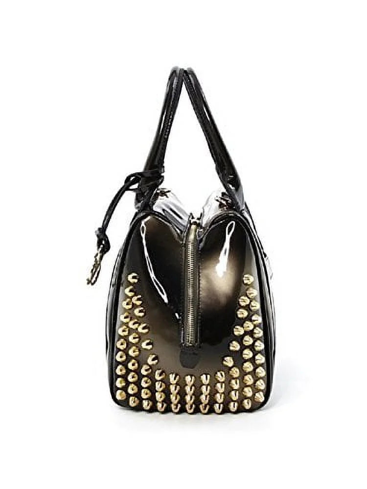 Women's Patent Studs Satchel Boutique Leather with 2Chique Side