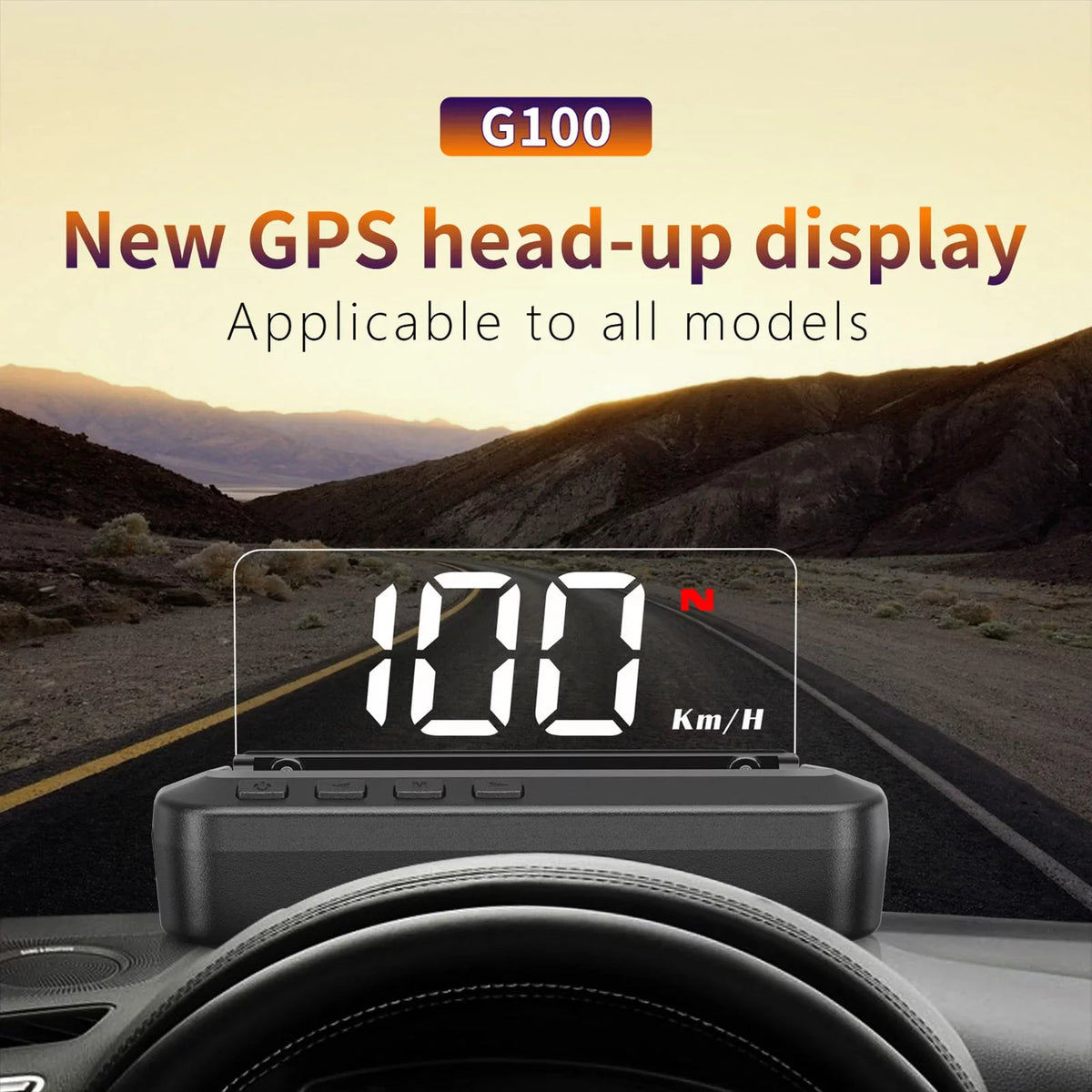 Head-Up (HUD) Alarm, System and Driving Screen Overspeed Dual with GPS Dual Display, - Fatigue Digital Display Car Speedometer, Alarm