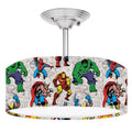 Brushed Fans Fixture DR-0001102 2-Light Cool Avengers Nickel Style Super Hero Drum 888 Marvel LED Lamp