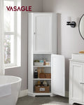 Corner Cabinet 4 with Bathroom Design, Cabinet Adjustable White Doors and 2 Modern VASAGLE Farmhouse Cabinet Tall Floor Shelves Storage
