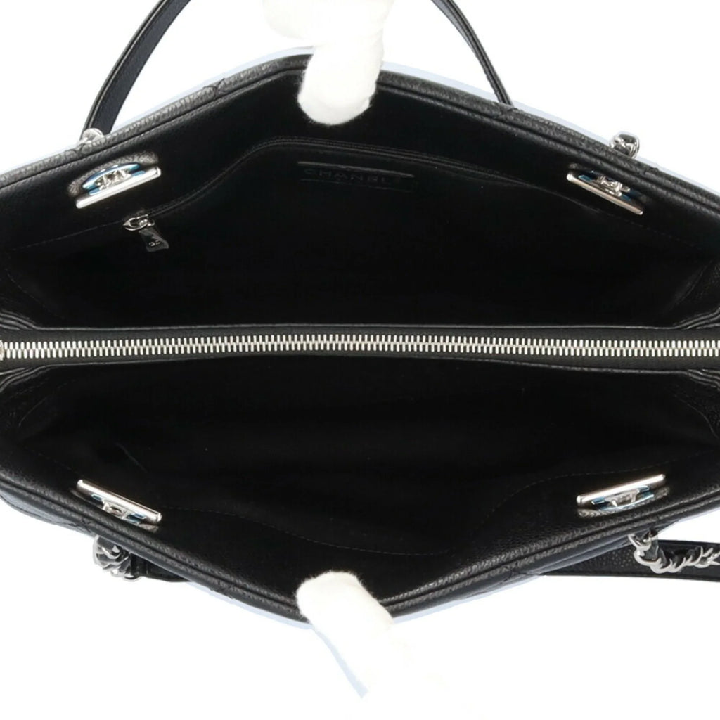 Shoulder Caviar Bag BRB10010000013230 Black Matelasse Pre-Owned A67294 (Good) Skin CHANEL Chain Cocomark Women's