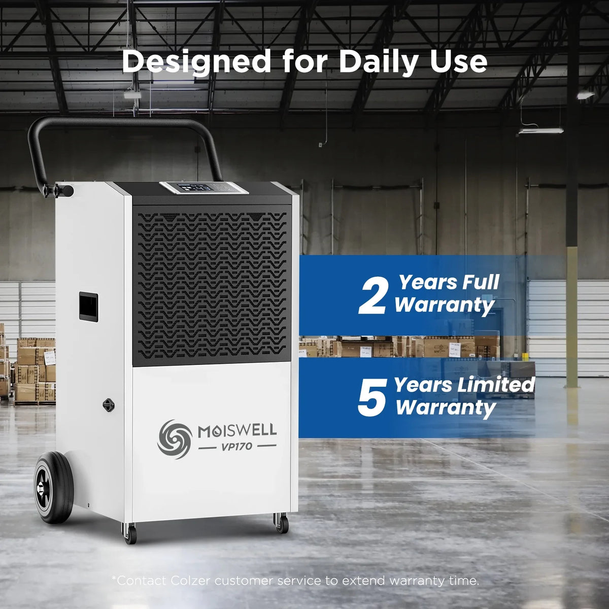 170 Sq Large Damage Ideal for Commercial Unit Site, with Basements, Drain Defrost, and Starting Pints Moiswell Hose Auto up to for Pump 7,500 Dehumidifier Water Spaces - Ft - Memory Industrial