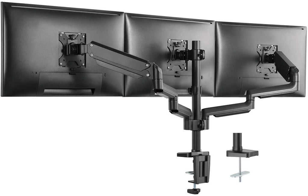 Adjustable Triple to Capacity Desk Weight Spring Monitor for up 27 Display Mount Stand Premium Gas inch, 15.4lbs Fully LCD