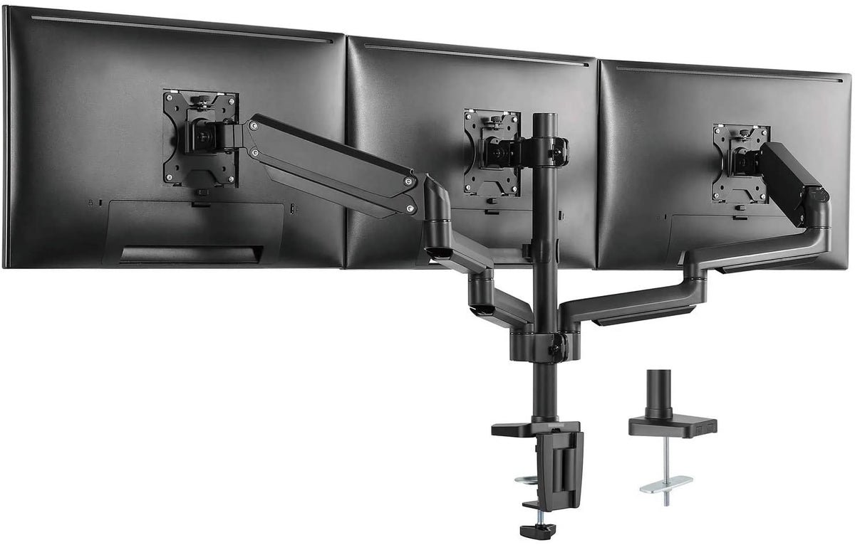 Adjustable Triple to Capacity Desk Weight Spring Monitor for up 27 Display Mount Stand Premium Gas inch, 15.4lbs Fully LCD