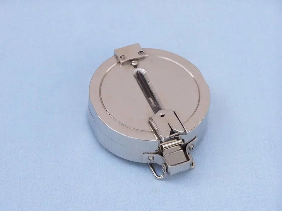 Circular Pocket Polished) (Nickel Black Wooden 4" Compass With Box