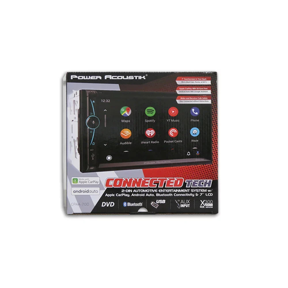 DCO Full Auto & Din with Back-up Night CPAA-70D Stereo Waterproof CD License Plate Acoustik 7" Vision 2 Bluetooth Android W/ Camera Power Carplay DVD Apple