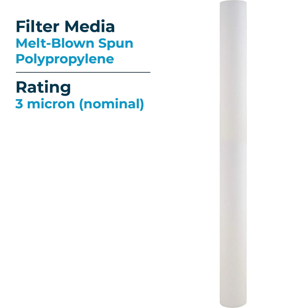 Polypropylene Water Sediment 20) Spun SP-P3-30 SpiroPure Filter of Micron (Case Cartridge 3 30x2.5 Melt-Blown