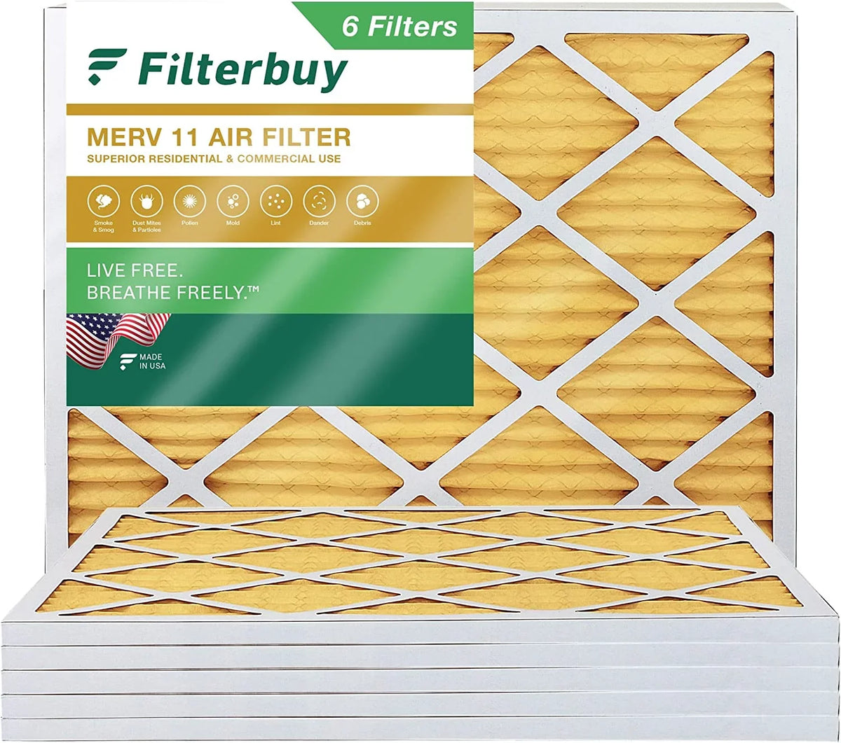 11 AC MERV Furnace (6-Pack) Air Filters HVAC Filterbuy Pleated 16x20x1