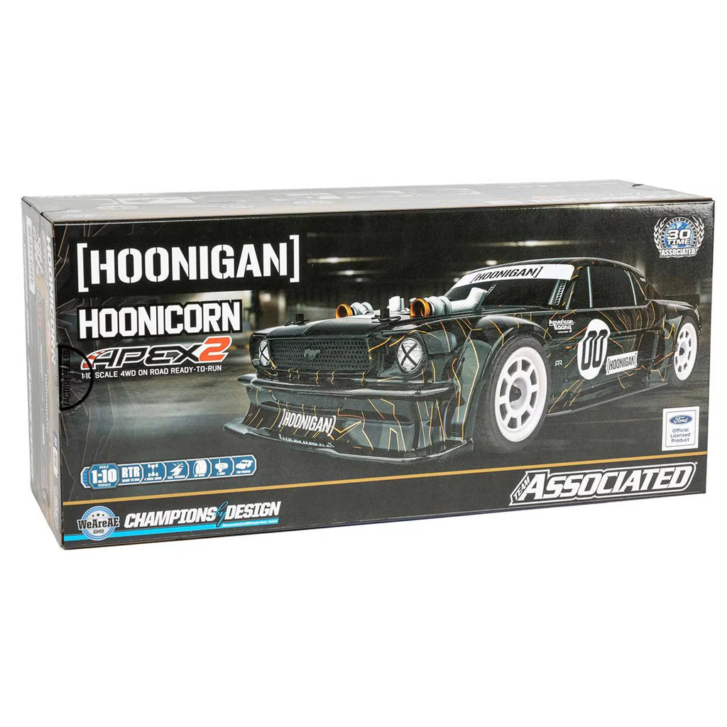 On-Road Apex2 Hoonicorn Cars LiPo to Ready RTR Team 1/10 Run Elec ASC30124C RTR Associated Combo