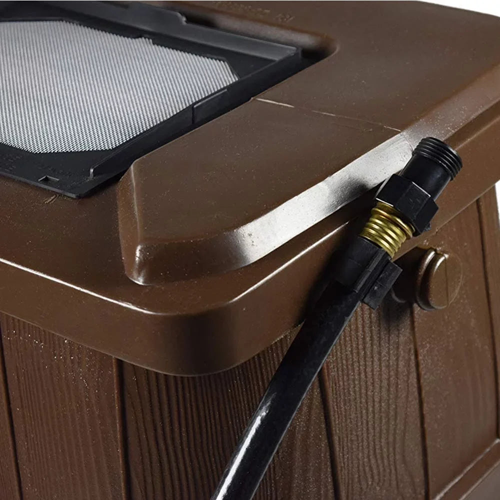 Pack) Grain Wood Barrel, Outdoor Brown (2 Gal Water Catcher 45 Rain FCMP
