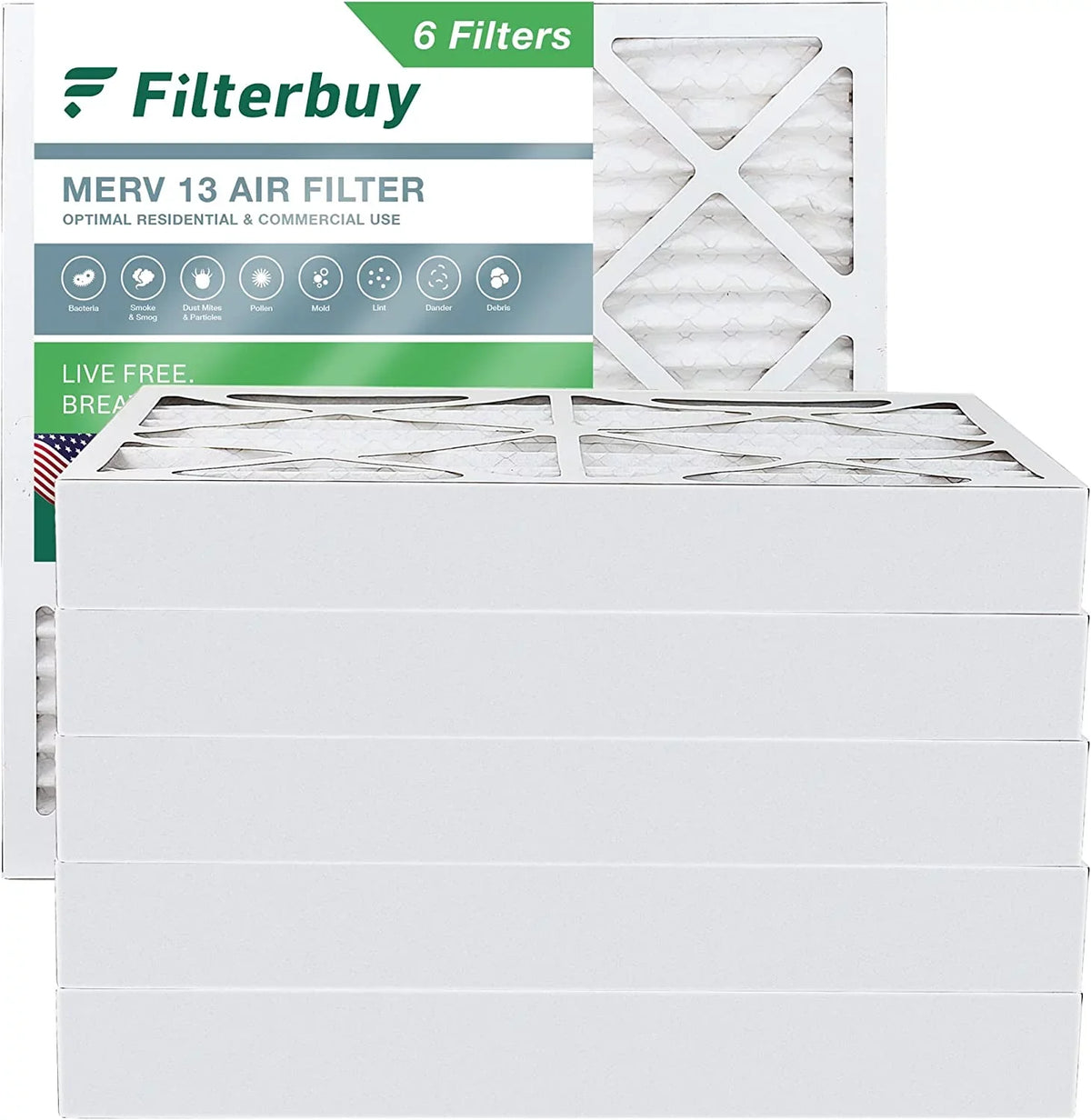 MERV HVAC Filters 12x12x4 Filterbuy Air AC Pleated (6-Pack) 13 Furnace