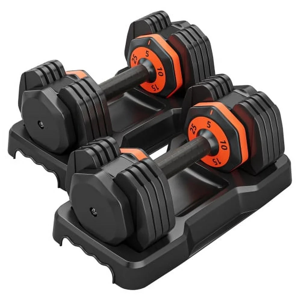 in Dumbbell Women Men 25LB Adjust Handle 1 Anti-Slip Home Set Pair Exercises for Dumbbell Metal with 5 Dumbbells Fast Pairs in Equipment Gym and Adjustable for Workout Weight