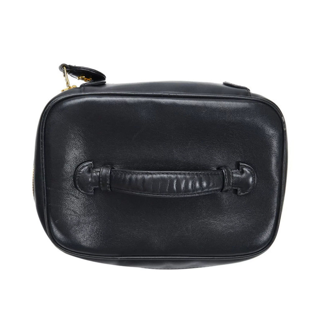 Bag Pre-Owned Ladies CHANEL (Fair) Lambskin Bicolore Cocomark Vanity Black Handbag Chanel