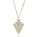 Layered Teens Inc Necklace Blue Women, Metal Mixed Box Two for Tone Triangle Pendant Boutique