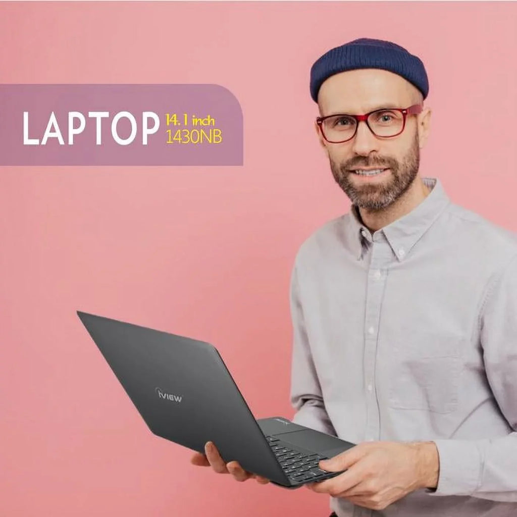 USB 1430NB-14.1in IPS Resolution, 1920x Mouse iView Dual 1080 High and Core, 4GB/64GB