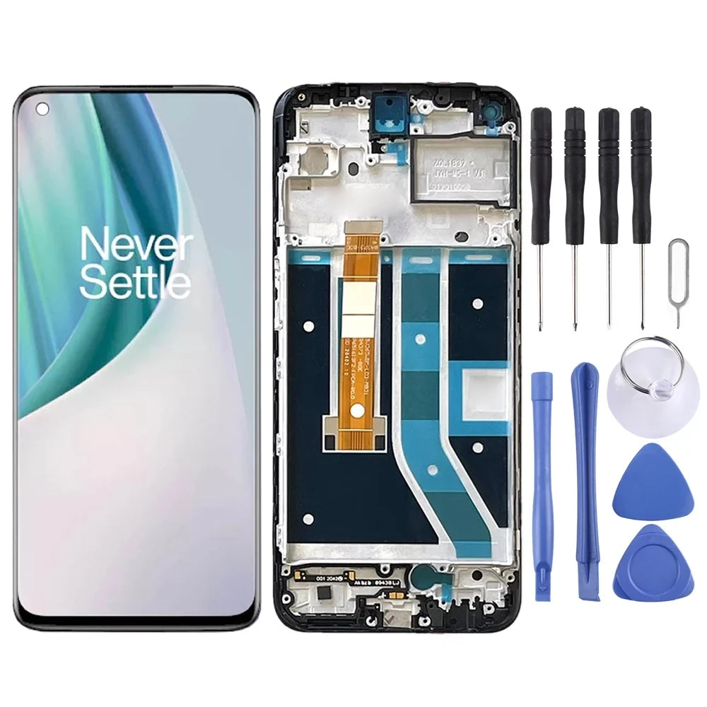 Nord Digitizer Screen with (Black) BE2013 Frame OEM LCD Full For Assembly N100 OnePlus