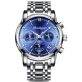 Male POEDAGAR Watch Clock Fashion Wristwatch Brand Mens Luxury Sport Waterproof Blue Quartz Leather Watches Top Casual